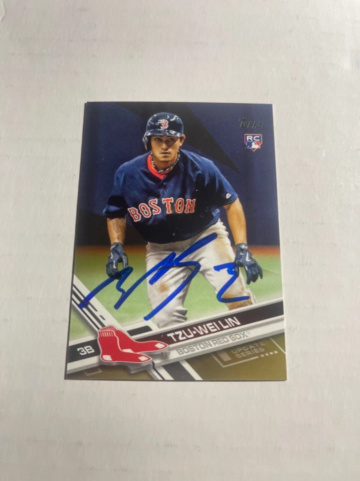 Boston Red Sox TZU-WEI LIN Signed Card - Image 1 of 1