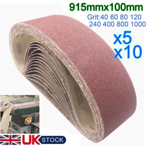 100mm x 915mm 914 4" x 36" Sanding Linisher Belt for wood and metal Cloth Backed - Picture 1 of 26