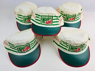 复古 Mountain Dew 帽子 批量 (5x) Jim Valvano 画家 帽子 条纹 帽子 尺寸 M — 第 1/4 张图片