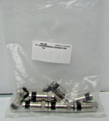 New C2G 41128 C2G RG59 Compression F-Type Connector with O-Ring 10pk F Connector - Image 1 of 2