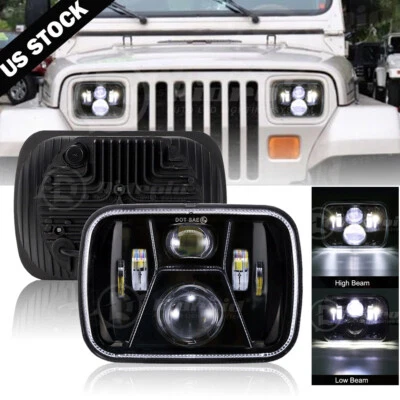 7x6 Black LED Headlight for Chevrolet Express 1500 2500 3500 Cargo Van G10 G20 - Image 1 of 4