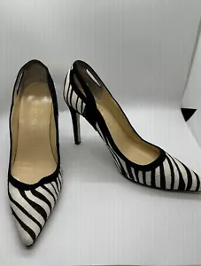 Ivanka Trump 8.5 Zebra Print Faux Calf Hair Leather High Heel Pump - Picture 1 of 7
