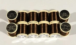 12 Spools Danville 3/0 Dark Brown Fly Tying Thread - Picture 1 of 1