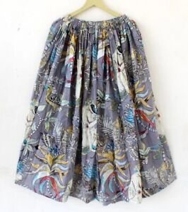 Indian Grey Monkey Handmade Cotton Long Skirt Women Clothing Partywear skirt US