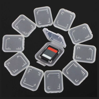 10PCS Transparent Standard SD SDHC Memory Card Case Holder Box Storage Plastic - Image 1 of 4