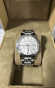 Burberry BU9037 Bracelet Silver Check Stamped Dial Quartz Unisex Watch ⬇️ - Picture 1 of 4