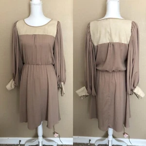 JORGE Sanchez Vintage hellbraunes Kleid Kleid Größe L - Bild 1 von 5