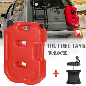 10L 2.6Gallon Can Emergency Backup Tank Fuel Gas Gasoline w/ Lock ATV SUV Truck - Picture 1 of 14