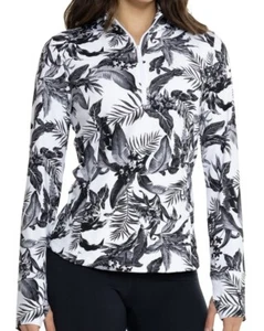 NWT TOMMY BAHAMA TABU JUNGLE BLACK WHITE Long Sleeve Mock Golf Shirt M L & XL - Picture 1 of 1