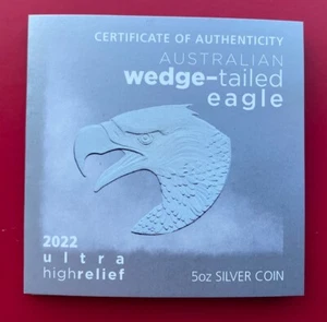 Australien 8 Dollar 2022 - Wedge-Tailed Eagle Ultra High Relief - 5 Oz Silber PP - Bild 1 von 5
