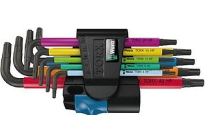 Wera 024179 9 Piece Multi Colour Torx Key Set With Holding Function T8-T40 - Picture 1 of 2