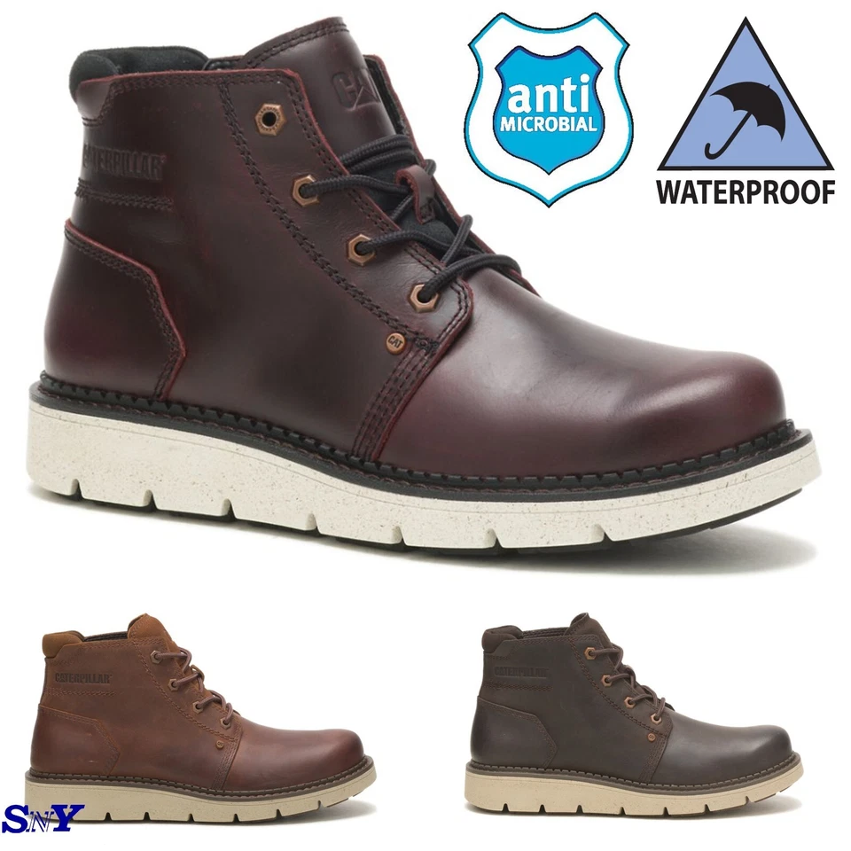 Botas Chukka flexibles de cuero antimicrobiano impermeables CAT para hombre Foto 1 de 1