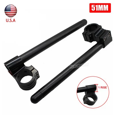 CNC 51mm Riser 1in Clip On clipon Fork Handle Bar Handlebar Universal Raise Pair Foto 1 de 4