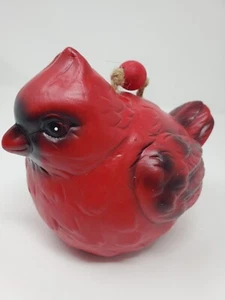 Red Cardinal ceramic Portly Windchime, Hanging Outdoor NEW - Picture 1 of 2