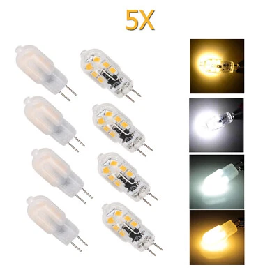 5X G4 Led Bulbs Clear/Milky White Shell Chandelier Ac/Dc12v Silicone Light - Image 1 of 4
