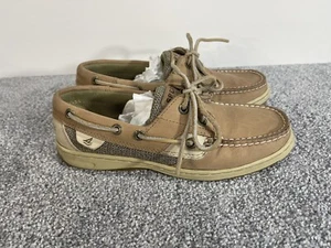 Sperry Top Sider Brown Lace Up Leather Boat Shoes Loafers Women’s Size 6W - Picture 1 of 7