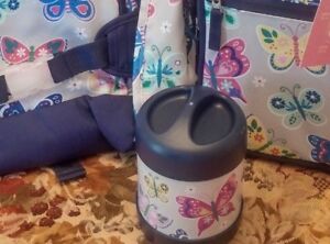 1 Pottery Barn Kids Rainbow Butterfly Cold / Hot Food Container Thermos NEW