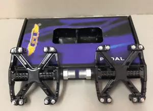 Vintage Old School GT MTB / BMX Bicycle Alloy Pedals 9/16 Flat-Platform BLACK - Picture 1 of 6
