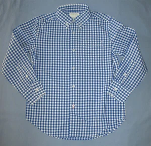 Camisa de vestir Crewcuts azul a cuadros de guinga con botones manga larga niños 6-7 usada en excelente estado - Imagen 1 de 12