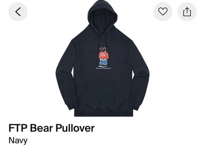 Sudadera con capucha FTP Bear azul marino XL rara Foto 1 de 3
