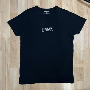 Emporio Armani EA7 Herren T-Shirt schwarz Y2k Logo tailliert, Größe M - Bild 1 von 4