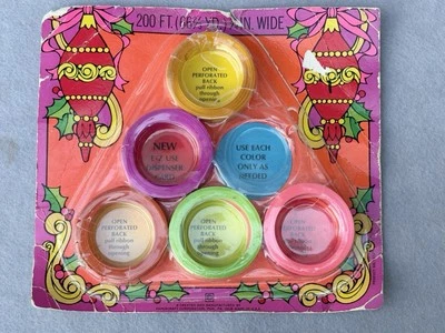 Papercraft MCM Christmas Holiday Fashion Ribbon 5 Rolls Vintage - Image 1 of 2