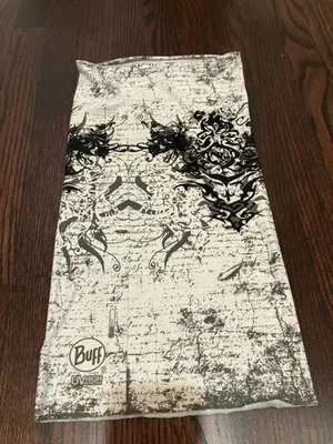 Polaina de cuello BUFF ThermoNet UV alta para hombre, negra/blanca, talla única Foto 1 de 3