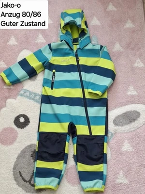 Gestreifter Jako-o Overall Softshellanzug 80/86 Kinder - Bild 1 von 2