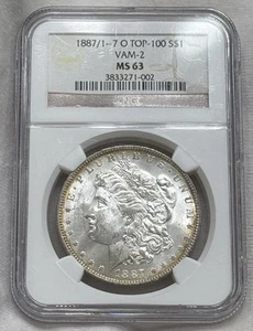 1887/1 -7 O Morgan Dollar NGC MS63 Top 100 VAM-2 Pop 50 Only 8 Finer Bu Unc Rare - Picture 1 of 6