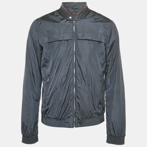 Gucci Giacca Bomber Blu Mezzanotte Sintetica Zip Anteriore M