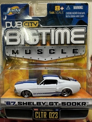 JADA DUB CITY BIG TIME MUSCLE 1967 MUSTANG SHELBY GT-500KR WHITE 1:64 DIECAST - Image 1 of 3