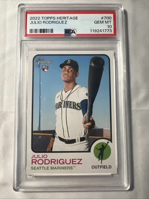 Julio Rodriguez 2022 Topps Heritage #700 Rookie RC PSA 10 - Image 1 of 2
