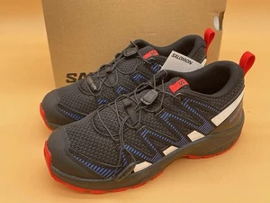 Size 6 Unisex Salomon XA Pro V8 J Hiking Shoes Sneakers Blue / Fiery Red - Picture 1 of 7