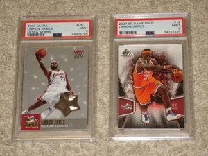 LeBron James 2007 Fleer Ultra Stars Upper Deck SP Game Used Cavs PSA 9 MINT LOT - Picture 1 of 2