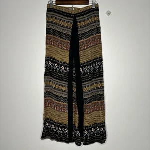 Pantalones Earthbound Trading Co Medianos Hippie Pierna Abierta Hendidura Boho Festival Floral - Imagen 1 de 10