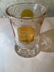 Antico vetro ceco giallo e trasparente boemo del 1800 trasparente 5” inciso: Lendl Estate - Foto 1 di 9
