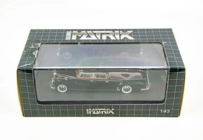 Coche fúnebre Matrix 1/43 1956 Mercedes-Benz 300D Pollmann resina negra Foto 1 de 4