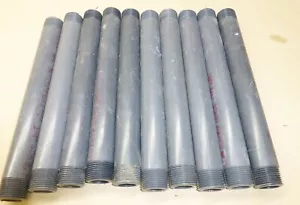 Lot of 10 - 3/4" x 9" schedule 80 threaded PVC nipple pipe - Picture 1 of 2