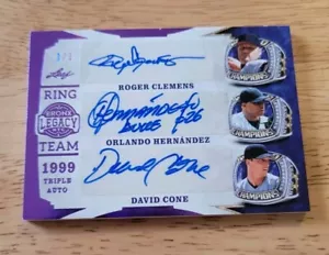 2024 Leaf A Bronx Legacy Ring Team Autographs Triple Spectrum Purple Holofoil - Bild 1 von 2