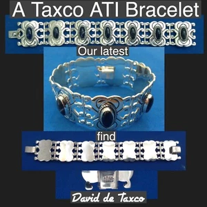 Taxco 925 Classic Bracelet With Very Dark Blue Sodalite Stones Classic Style - Bild 1 von 12