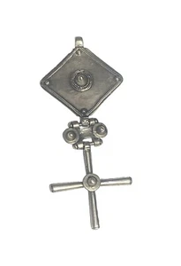 Antique Large Ethiopian Christian Silver Cross Pendant, Genuine Old - Picture 1 of 8
