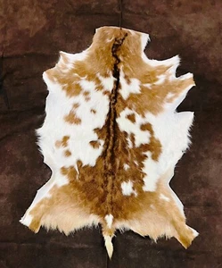 Nordic Goat Hide, Real Leather Fur, Summer Fur Coat, Off White Animal Skin - Picture 1 of 7
