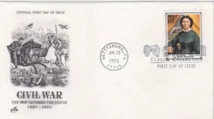 CIVIL WAR NURSE CLARA BARTON RED CROSS FOUNDER  1995 ARTCRAFT CACHET FDC UNADDR - Picture 1 of 1