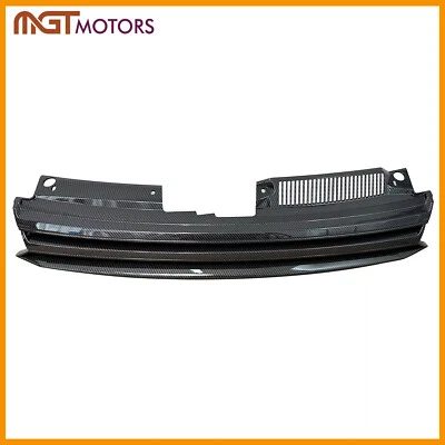Front Grille Badgeless Carbon Fiber Print For 2010-2014 VW MK6 Golf Sportwagen Foto 1 de 4