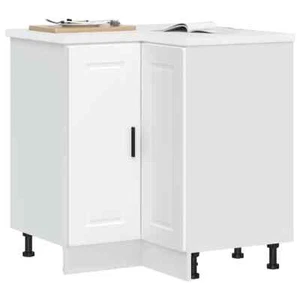 vidaXL Kitchen Corner Base Cabinet Porto White Engineered Wood BMG - Picture 1 of 10