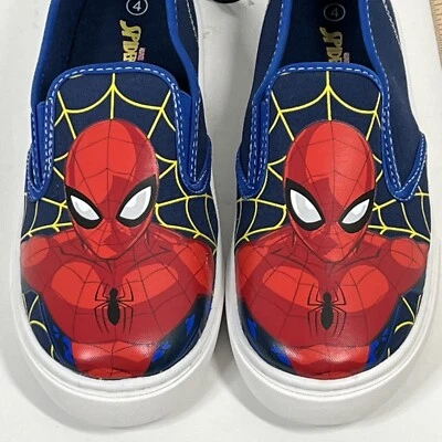 Spider-Man Slip-on Deck Shoe Sneakers Youth Size 4 Marvel Spiderman Boys - Image 1 of 4