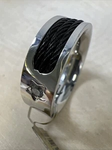 Anello Uomo Cord Canale Strass Semplice Minimalista Elegante Fascia Moda - Foto 1 di 6