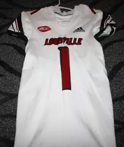 Louisville Cardinals Fútbol PJ MBanasor Juego Usado Camiseta Blanca #1 L - Imagen 1 de 3