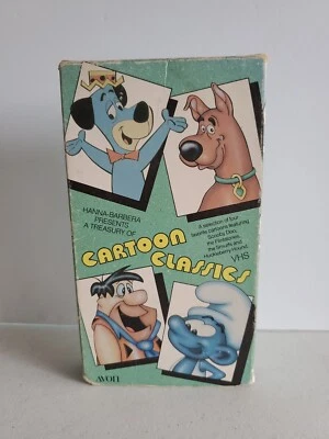 Cartoon Classics - Smurfs,  Scooby Doo, Flintstones huckleberry VHS tape 1987  - Image 1 of 3