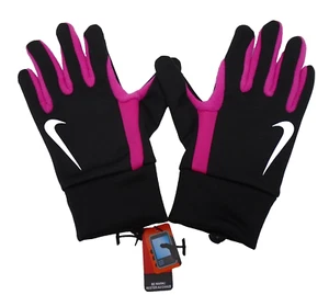 Nike Women's Thermal Touch Screen Warm Gloves Womens Small Black/Vivid Pink - Picture 1 of 8